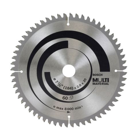 Hoja sierra circular multimaterial Bosch ø184-20mm 60 dientes