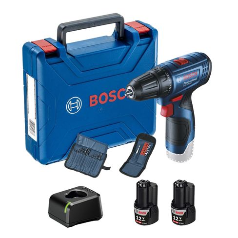 Taladro atornillador Bosch GSR 120-LI 2 baterías, 23 acc y maletín