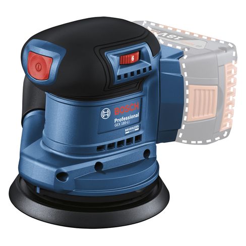 Lijadora roto orbital inalámbrica Bosch GEX 185-LI, 18V SB Brushless