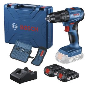 Taladro percutor 1/2" Bosch GSB 185-LI 18V 2 bat, 23 acc y maletín