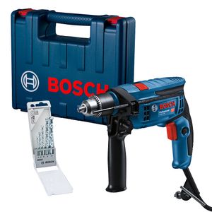 Taladro percutor Bosch GSB 13 RE 750W 220V + 5 brocas + maletín