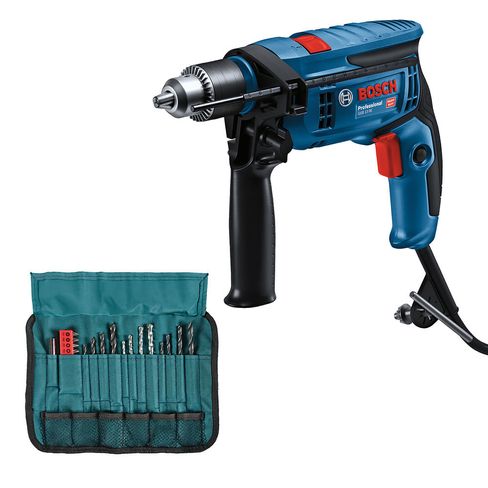 Taladro percutor Bosch GSB 13 RE 750W 220V + 23 accesorios