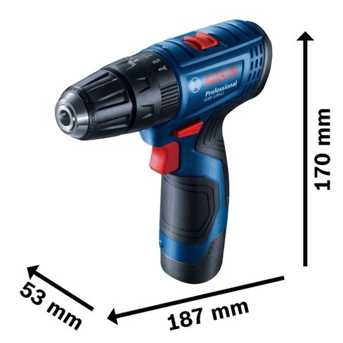 Taladro Atornillador percutor Bosch GSB 120-LI 2 baterías y maletín
